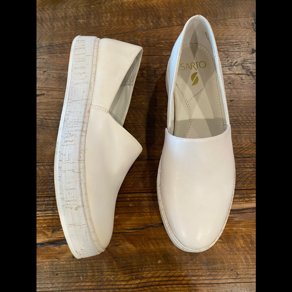 Sarto white leather shoes
